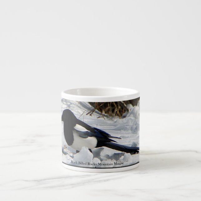 Schwarzes berechnete felsiger Gebirgselster Espressotasse (Vorderseite)