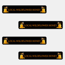 Schwarzes Bienenhonig Etikett Metallic Gold Text