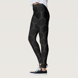 Schwarzes Bienenwaben-Hexagon-modisches Muster Leggings