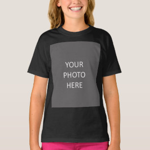 Schwarzes Bild des Fotos hinzufügen T-Shirt