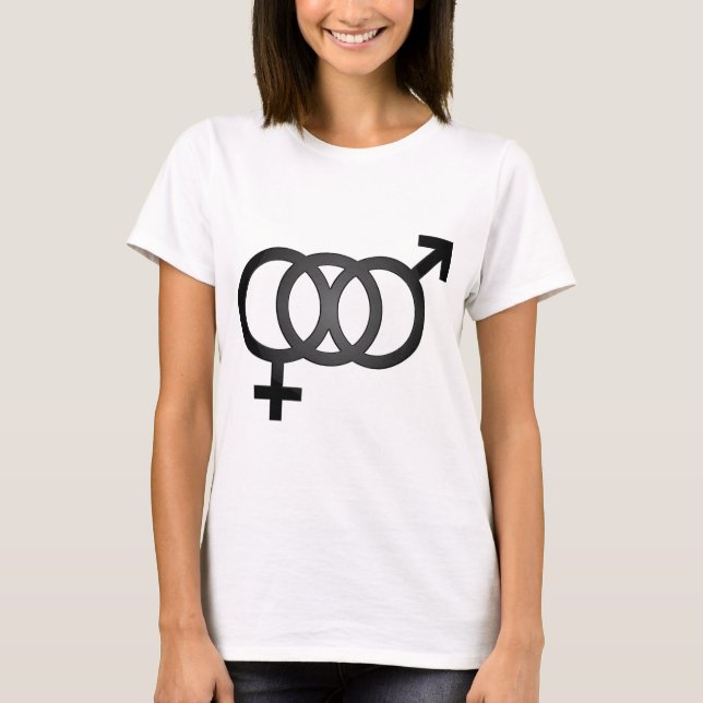 Schwarzes bisexuelles Symbol T-Shirt (Vorderseite)