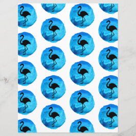 Schwarzes Blau Flamingo Muster Scrapbook Papier