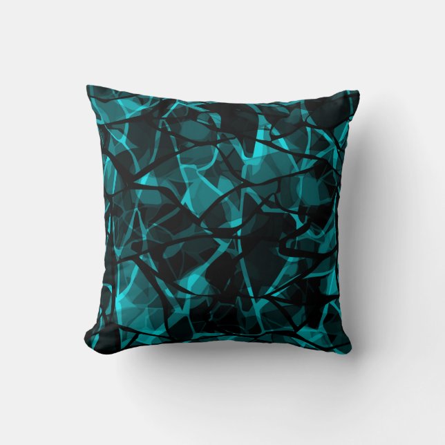 Schwarzes Blau Kissen (Vorderseite)