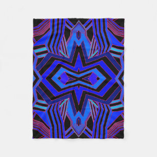 Schwarzes blaues und rosa geometrisches Muster Fleecedecke
