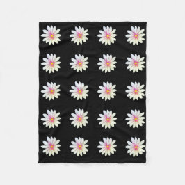 Schwarzes Blumen-Muster Fleecedecke