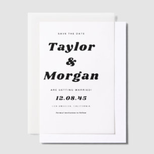 Schwarzes Bold Retro-Script Save the Date