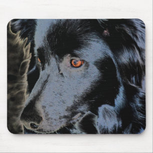 Schwarzes Border-Collie-Gesicht Mousepad