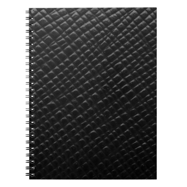 Schwarzes Box-Leder Notizblock (Vorderseite)