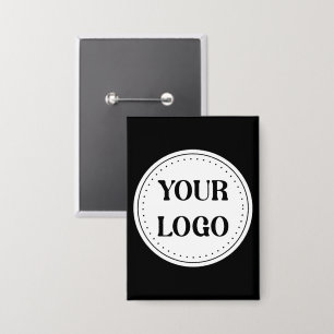 Schwarzes Branded-Logo Unternehmensgeschäftsfirm Button