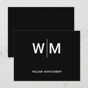Schwarzes Branding-Logo   Unternehmen Geschäftsbet Postkarte