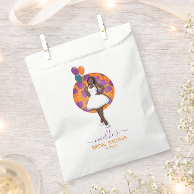 Schwarzes Brautparty Balloons & Blume Geschenktütchen (Ausgeschnitten)