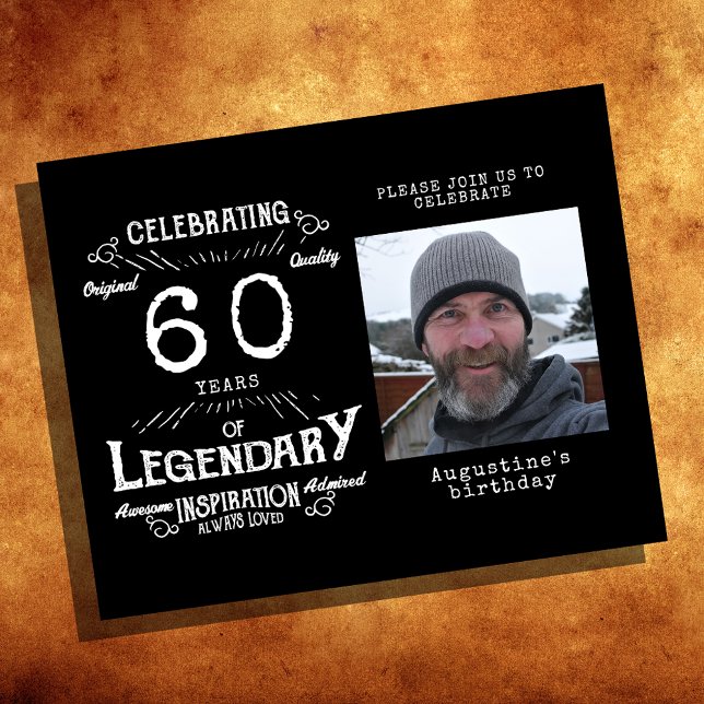 Schwarzes Budget 60. Geburtstag Einladung Flyer (Von Creator hochgeladen)