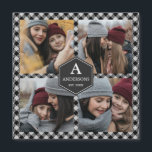 Schwarzes Buffalo Kariert Lumberjack Foto Collage Magnetkarte<br><div class="desc">Laden Sie Ihre Lieblings-Fotos hoch,  um Ihr eigenes personalisiertes Foto Geschenk zu machen.</div>