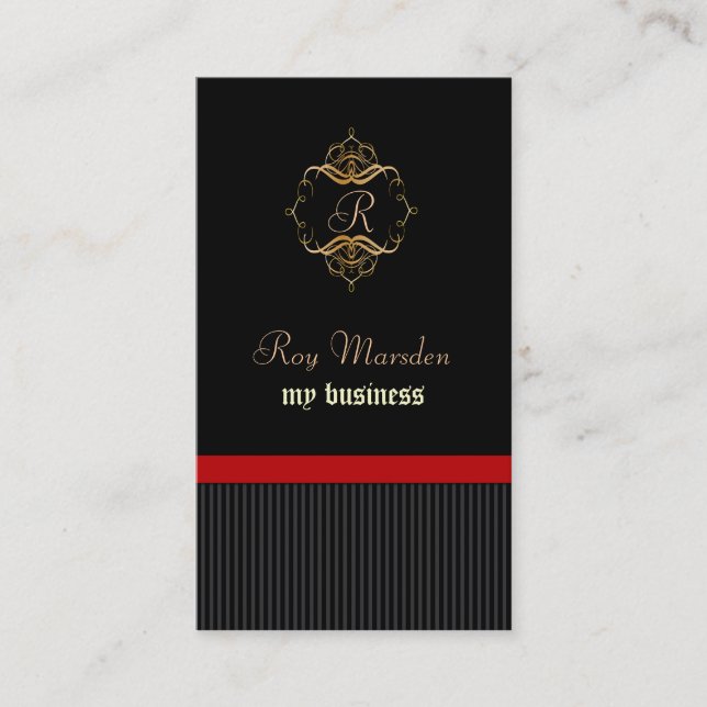 Schwarzes Button Strip + Wappen Visitenkarten Visitenkarte (Vorderseite)