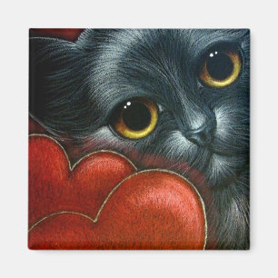 SCHWARZES CAT VALENTINE Magnet