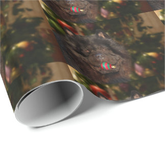 Schwarzes Chow-Chow Weihnachten Geschenkpapier