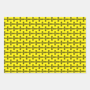 Schwarzes christliches Kreuz Geschenkpapier Set