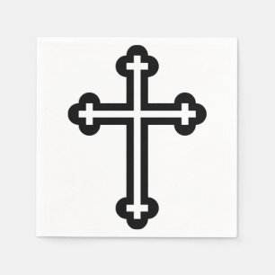 Schwarzes christliches Kreuz Serviette