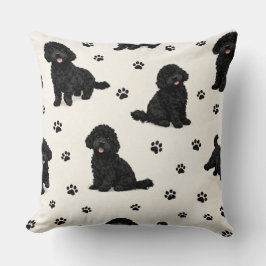 Schwarzes Cockapoo-Geschenk | Hübsches Hunde-Muste Kissen