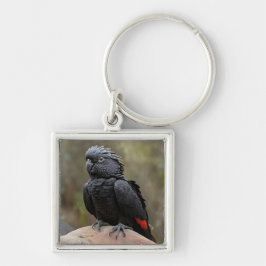 Schwarzes Cockatoo Schlüsselanhänger