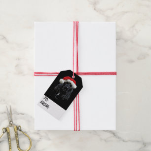 Schwarzes Cocker spaniel-Weihnachten Geschenkanhänger