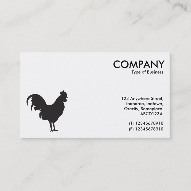 Schwarzes Cockerel Symbol - Weiß Visitenkarte (Vorderseite)