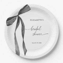 Schwarzes Coquette-Brautparty Pappteller
