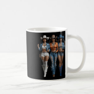Schwarzes Cowgirl Western T-Shirt Rodeo Land Fraue Kaffeetasse