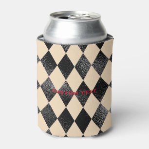 Schwarzes & cremefarbenes Diamantmuster Whimsical Dosenkühler