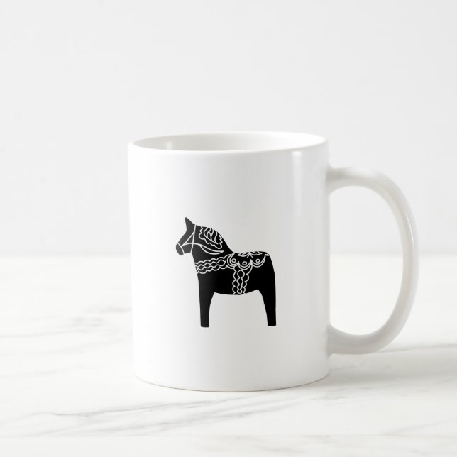Schwarzes Dala Pferd Kaffeetasse (Rechts)