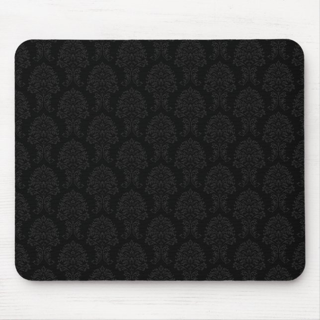 Schwarzes Damaskmuster Mousepad (Vorne)