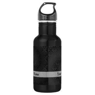 Schwarzes Damastmuster Trinkflasche