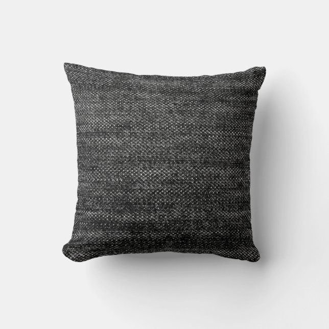 Schwarzes Denimkissen Kissen (Vorderseite)