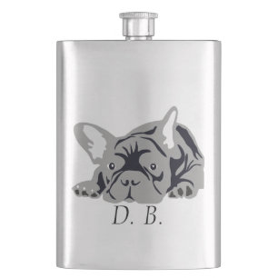 Schwarzes der französischen Bulldogge Flachmann