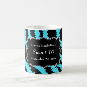 Schwarzes des Bonbon-16 und Türkiszebra-Muster Kaffeetasse