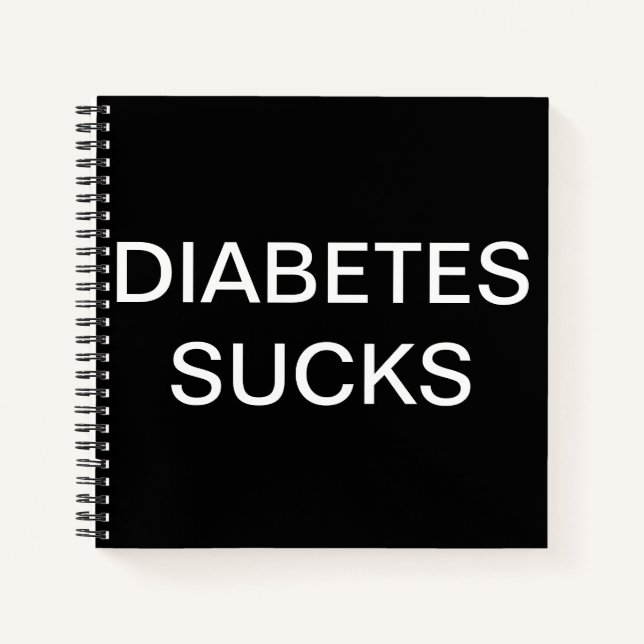 Schwarzes Diabetes-Notizbuch Notizbuch (Vorderseite)