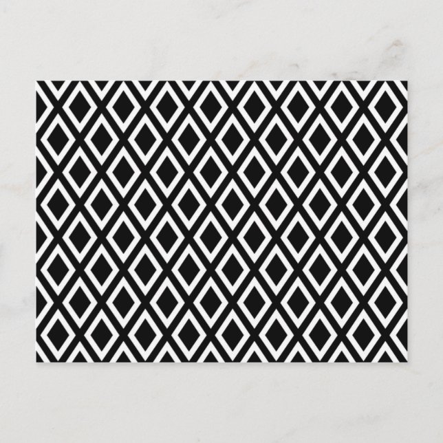 Schwarzes Diamantenmuster Postkarte (Vorderseite)
