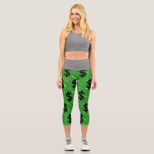Schwarzes Dollarzeichen Geld Unternehmer Wall Stre Capri Leggings
