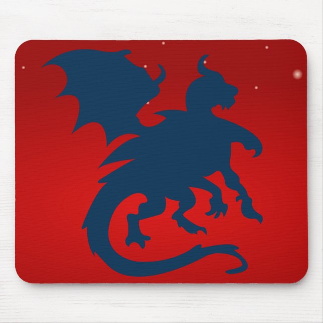 Schwarzes Drachenmauspad Mousepad (Vorne)