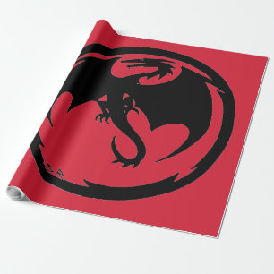 Schwarzes Drachenrotes Hochglanzpapier, groß Geschenkpapier