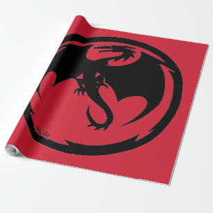 Schwarzes Drachenrotes, mattes Papier, groß Geschenkpapier