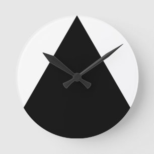 Schwarzes Dreieck geometrisch Runde Wanduhr