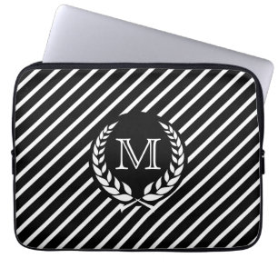 Schwarzes DS-Monogramm Laptopschutzhülle