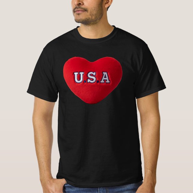 Schwarzes dunkles T-Shirt USA LOGO (Vorderseite)