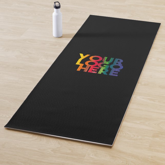 Schwarzes einfaches Firmenlogo Yogamatte (Beispiel)