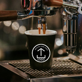 Schwarzes, einfaches, modernes Berufliches Firmenl Pappbecher