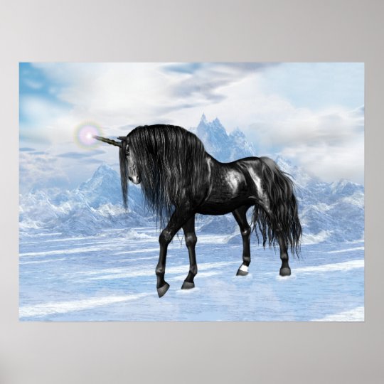 Schwarzes Einhorn Poster Zazzle Ch