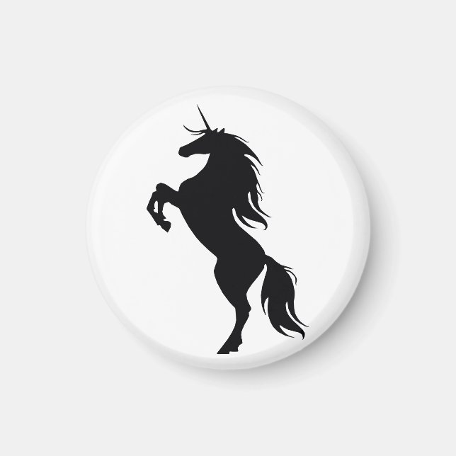 Schwarzes Einhorn-Silhouette-Magnet Magnet (Vorne)