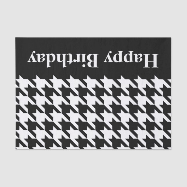 Schwarzes elegantes Hahnentrittmuster mit benutzer Seidenpapier (Vorderseite)