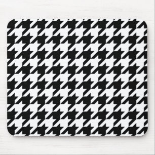 Schwarzes elegantes Hahnentrittmuster Mousepad